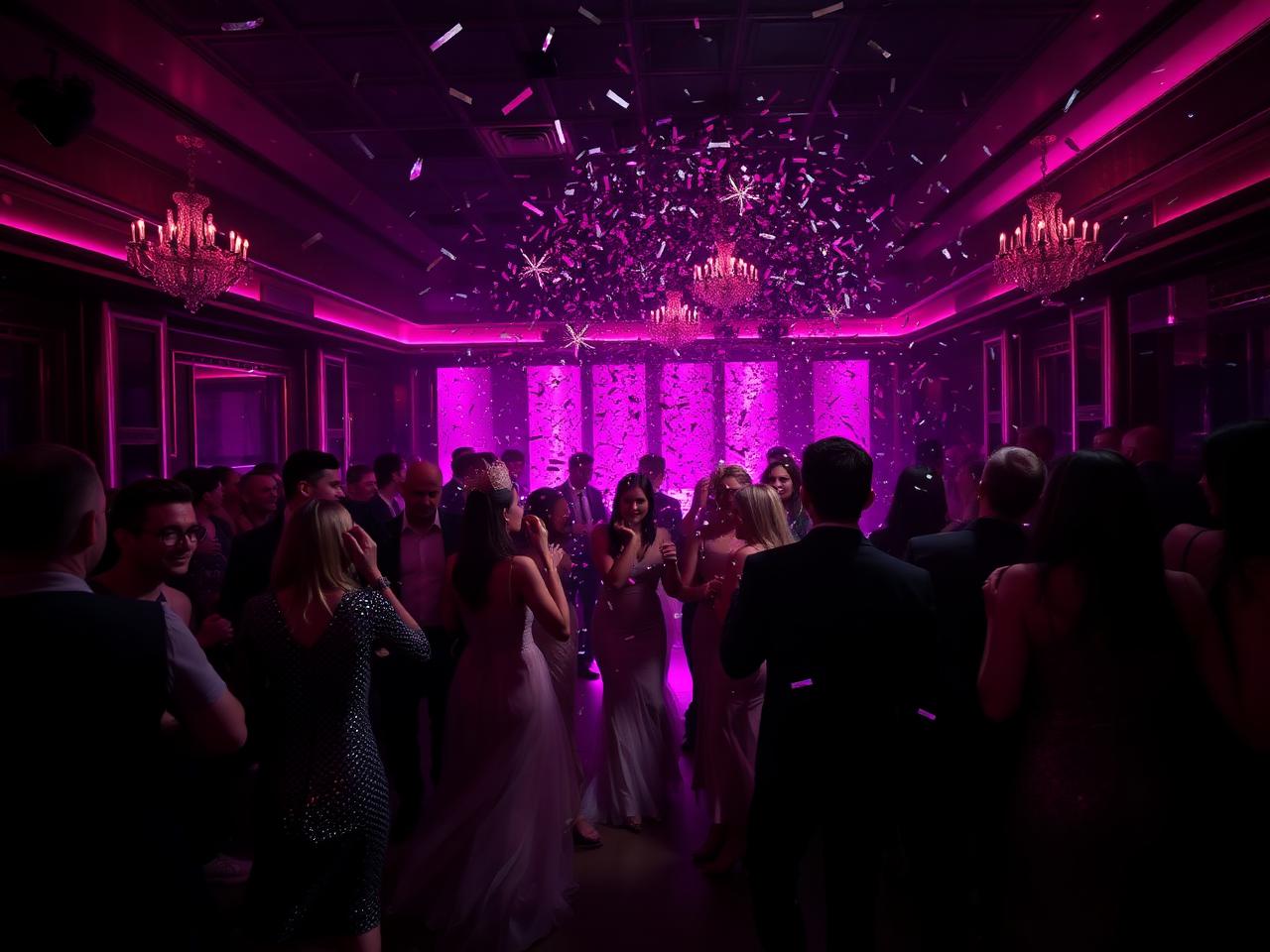 Themed party with glamorous crowd in Barcelona